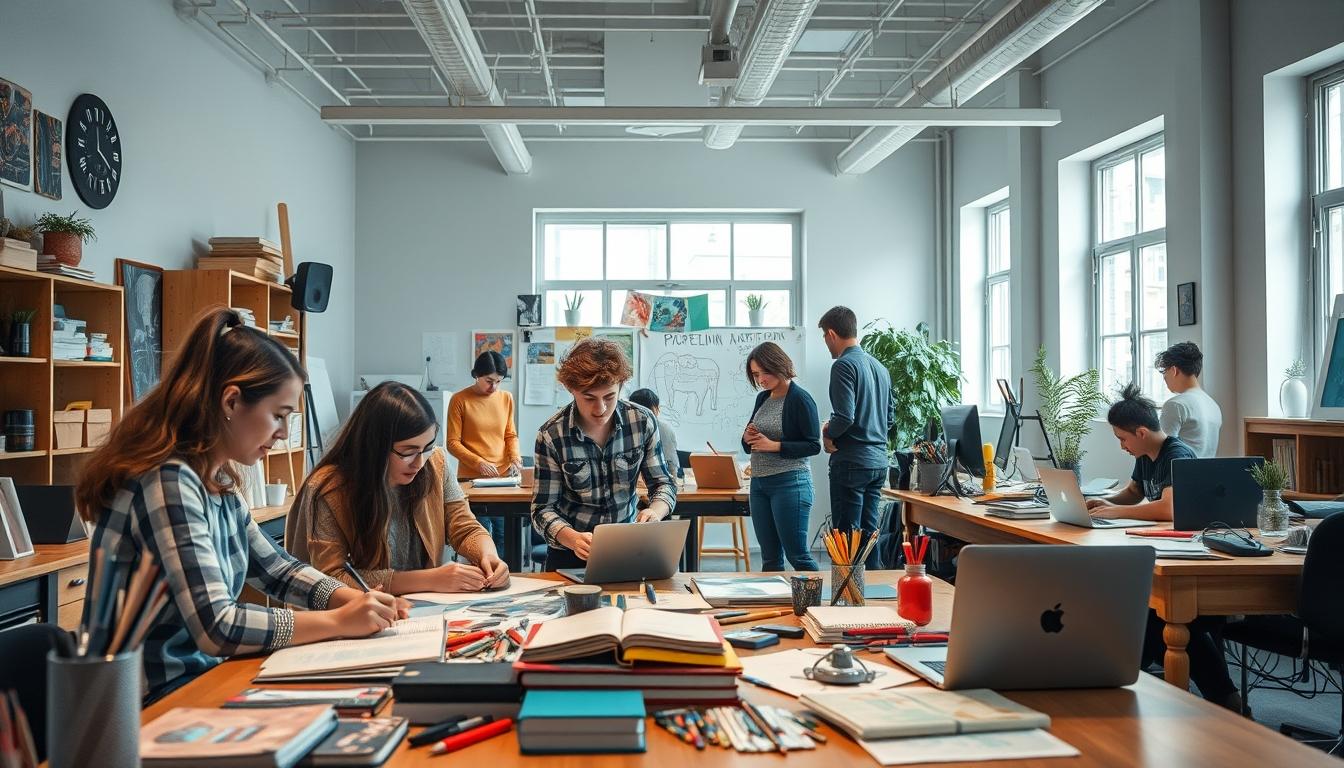 Student preparing for exams with study materials